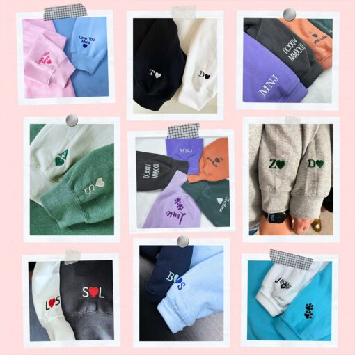 Embroidered Skater Dino Matching Hoodies for Couples — Personalized Sweatshirt, Valentine’s Day Gift for Him & Her Nicesnkpro - Image 6